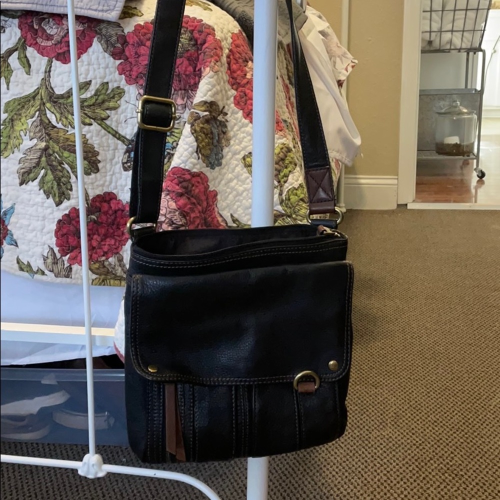 Large leather fossil crossbody